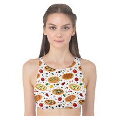 Colorful Pattern With Different Pizza And Spices Tank Bikini Top by CoolDesigns