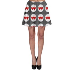 Red Two Hearts Badges Lovely Sewed Romantic Valentines Day Seamless Skater Dress by CoolDesigns