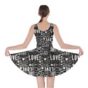 Black Love Heart Shape Pattern Skater Dress View2