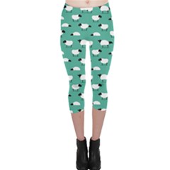 Green Wolf In Sheeps Clothing Wolf Dressed Capri Leggings by CoolDesigns