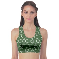 Green Organic Chemistry Pattern With Formulas Women s Sport Bra