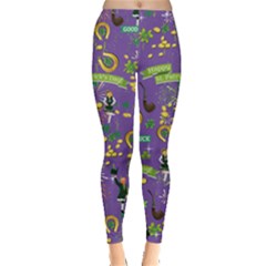 Happy St Patrick Purple Leggings 