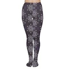 Blue Snowflake Dark Blue Women s Tights by CoolDesigns