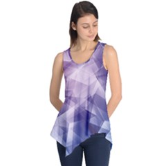 Blue Iridescent Blue Purple And Pink Pattern Sleeveless Tunic Top