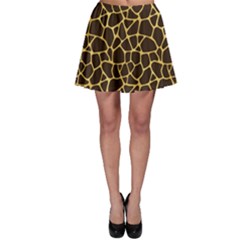 Brown A Brown And Yellow Giraffe Spotted Repeatable Skater Skirt by CoolDesigns