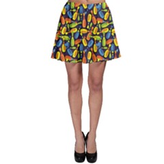 Colorful Colored Bowling Pattern Skater Skirt by CoolDesigns
