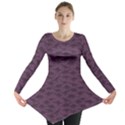 Purple A Pattern With Dinosaur Silhouettes Long Sleeve Tunic Top View1