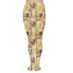 Colorful Glass Mugs Lager Dark Beer Hop Pretzel Sausage Pattern Tights