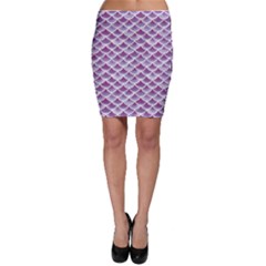 Purple Watercolor Retro Fish Scales Texture Pattern Bodycon Skirt by CoolDesigns