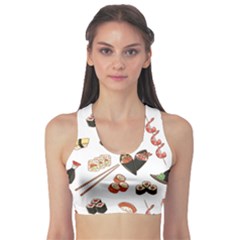 Colorful Pattern With Japanese Food Women s Sport Bra