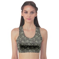 Dark Cannabis Leafs With Skulls Pattern Women s Sport Bra by CoolDesigns