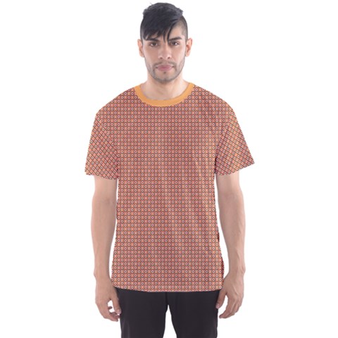 Orange Circles Polka Dots Pattern Men s Sport Mesh Tee by CoolDesigns