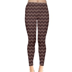 Dark Chevron Knitted Sweater Pattern Leggings by CoolDesigns