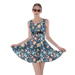 Colorful Cute Pattern Birds And Flowers Skater Dress