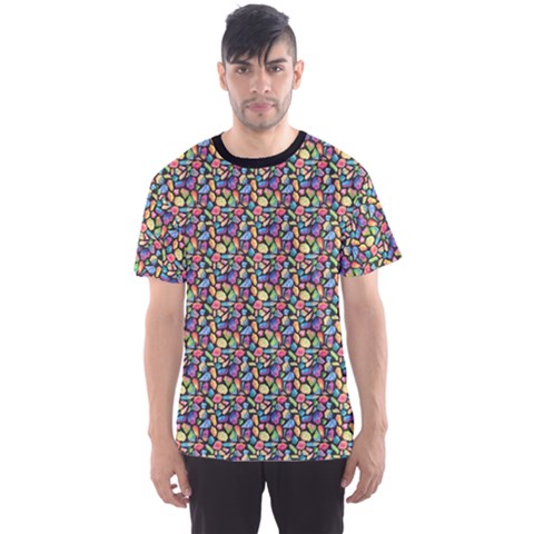 Colorful Colorful Watercolor Gem Pattern Men s Sport Mesh Tee by CoolDesigns