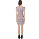 Pink Aster Pattern Short Sleeve Skater Dress View2