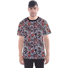 Black Hip Hop Street Pattern Men s Sport Mesh Tee