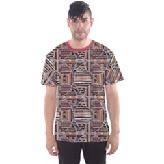 Brown Geometric Elements In The African Style Men s Sport Mesh Tee