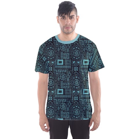 Dark Aqua Aboriginal Indigenous African Men s Sport Mesh Tee by CoolDesigns