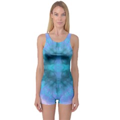 Aqua Tie Dye 2 One Piece Boyleg Swimsuit by CoolDesigns