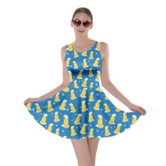 Blue2 Fox Pattern Skater Dress