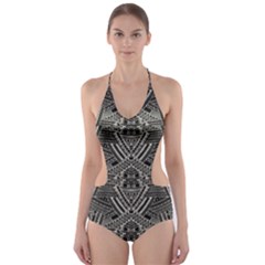 Dark Aztec Cut-out One Piece Swimsuit by CoolDesigns