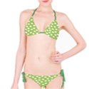 Green Pattern with White Bunnies Bikini Set View1