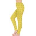 Yellow Yellow and White Chevron Pattern Women s Leggings View3