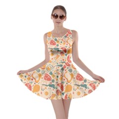 Colorful Food Pattern Suitable For Food Packaging Skater Dress