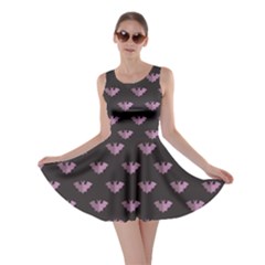 Black Bat Tile Halloween Pattern Skater Dress