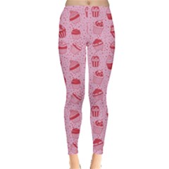 Pink Pattern With Sweet Cupcakes Women s Leggings by CoolDesigns