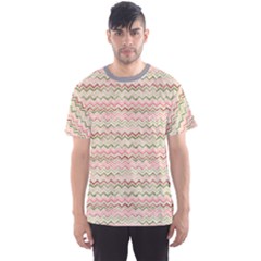 Yellow Colorful Stripes Zigzag Pattern  Men s Sport Mesh Tee