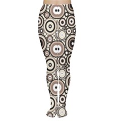 Brown Pattern Retro Circles Dots Pattern Women s Tights by CoolDesigns