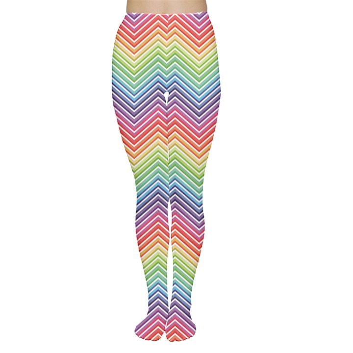 Colorful Rainbow Chevron Pattern Women s Tights