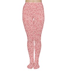 Pink Neutral Floral Ornament Plant Motives Pink Tone Use As A Fill Women s Tights