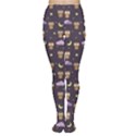 Blue Owls At Night with Stars Clouds and Moon Pattern Women s Tights View1
