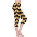 Yellow Black and Gold Pattern Modern Dark Capri Leggings View4