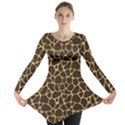 Brown A Brown And Yellow Giraffe Spotted Repeatable Long Sleeve Tunic Top View1