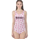 Pink Love Hearts Pattern One Piece Swimsuit View1