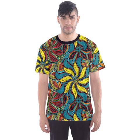 Colorful Floral Pattern Men s Sport Mesh Tee by CoolDesigns