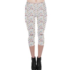 Colorful Colorful Decorated Easter Eggs Pattern Capri Leggings