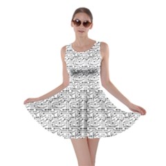 Black Printed Circuit Pattern Skater Dress