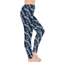 Blue Abstract Dark Blue Marbled Pattern Leggings View4