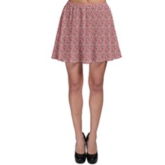 Red Hearts Pattern Skater Skirt