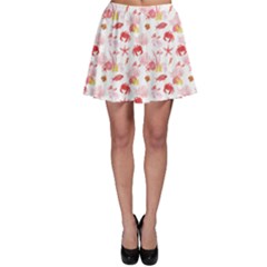 Red Bright Fishes Crab Corals Watercolor Pattern Skater Skirt by CoolDesigns