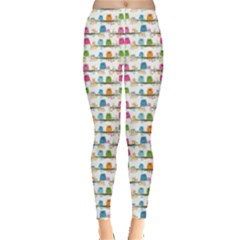 Red Owls On Branch Pattern Leggings by CoolDesigns