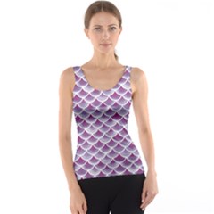 Purple Watercolor Retro Fish Scales Texture Pattern Tank Top by CoolDesigns