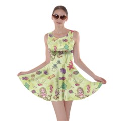 Colorful Pattern With Mermaid Cartoon Stylish Design Skater Dress by CoolDesigns