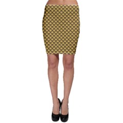 Green Gold Shiny River Fish Scales Bodycon Skirt