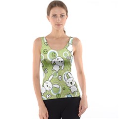 Green Pattern With Doodle Kawaii Tank Top by CoolDesigns